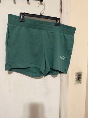PUMA Teal Green Athletic Short Shorts